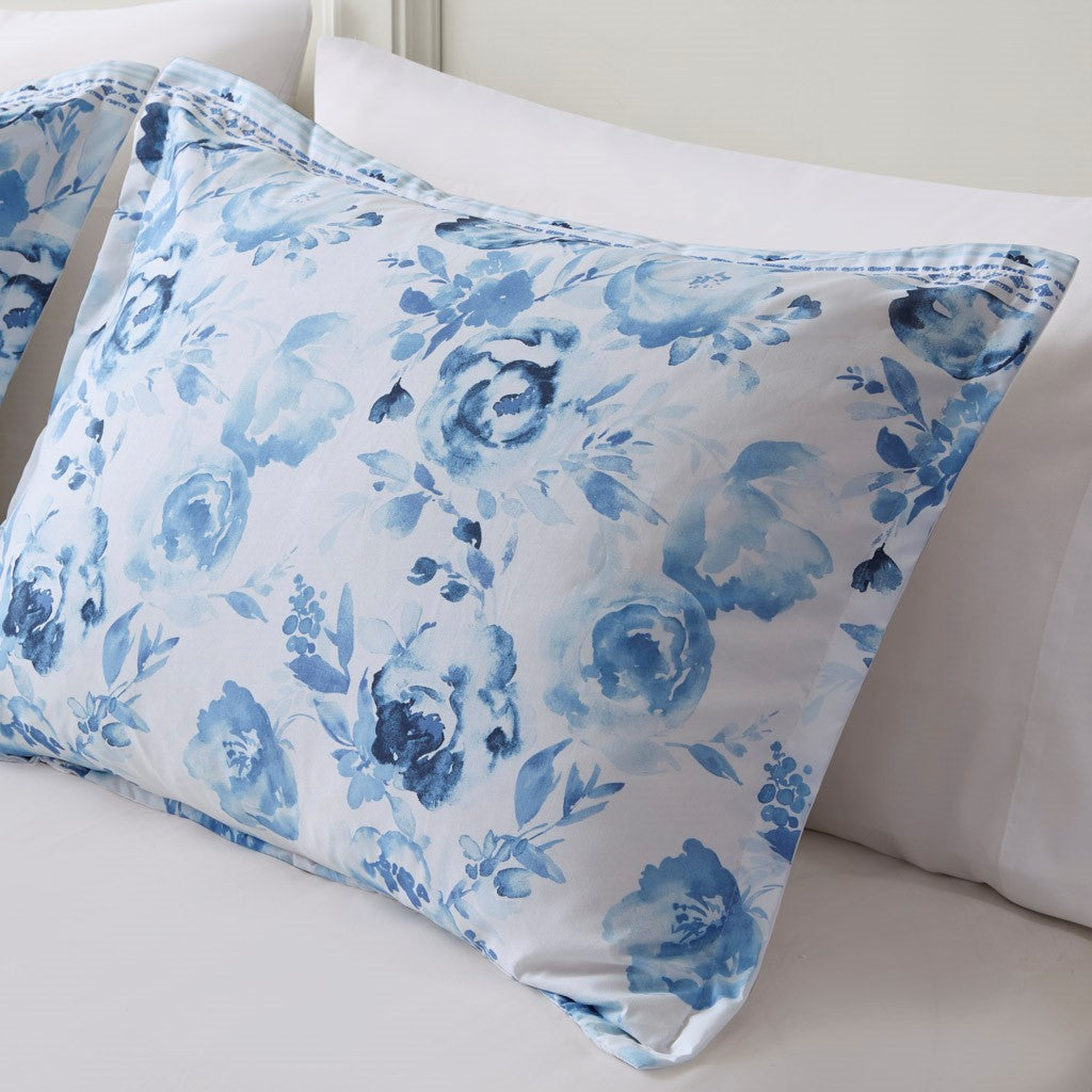 Floral Striped Duvet Cover Set