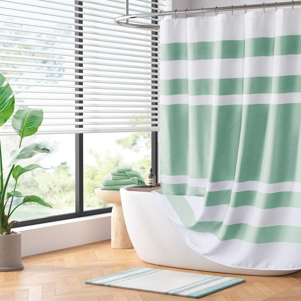 Modern Striped Shower Curtain with 3M Treatment