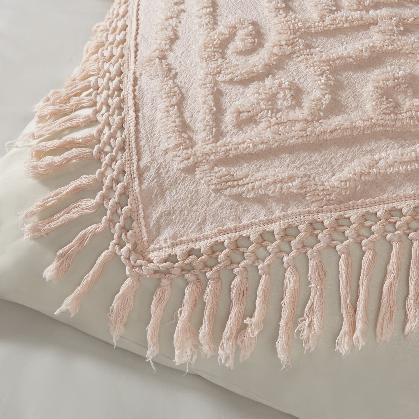 Tufted Cotton Chenille Fringe Coverlet Mini Set