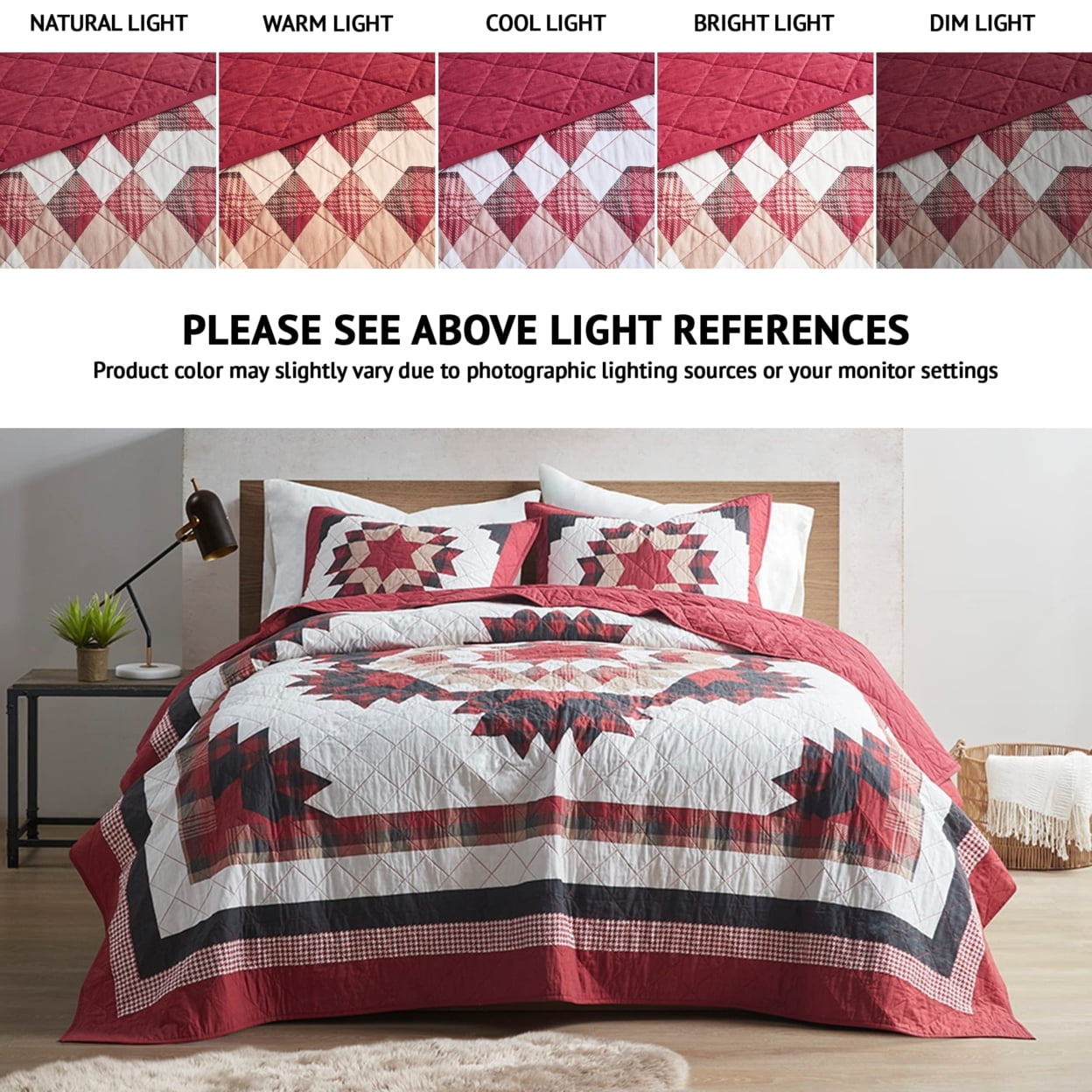 Reversible Quilt Set, Full/Queen, Red
