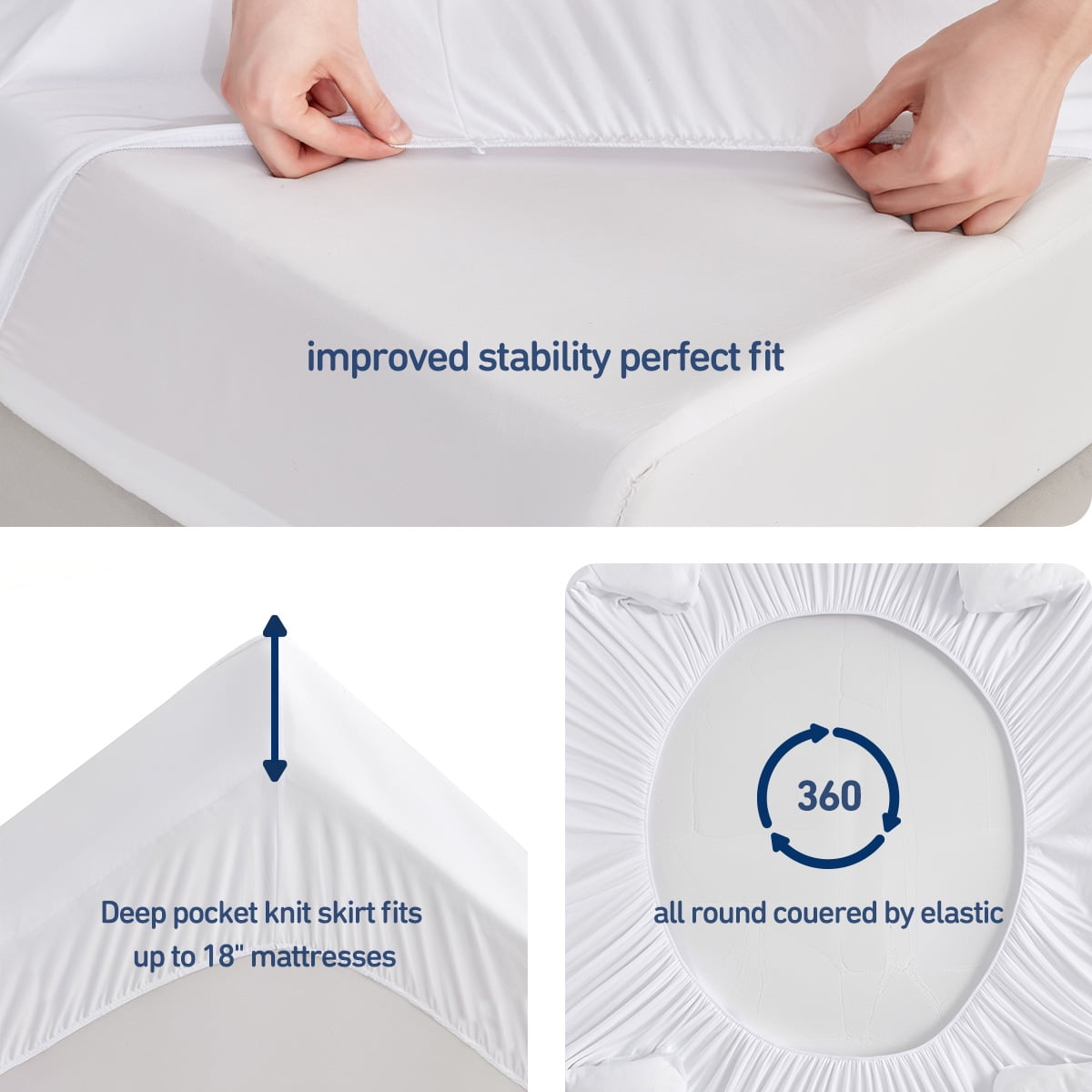 Quilted Fitted Mattress Cover - Extra Thick Mattress Topper with Deep Pocket Mattress Pad Highline