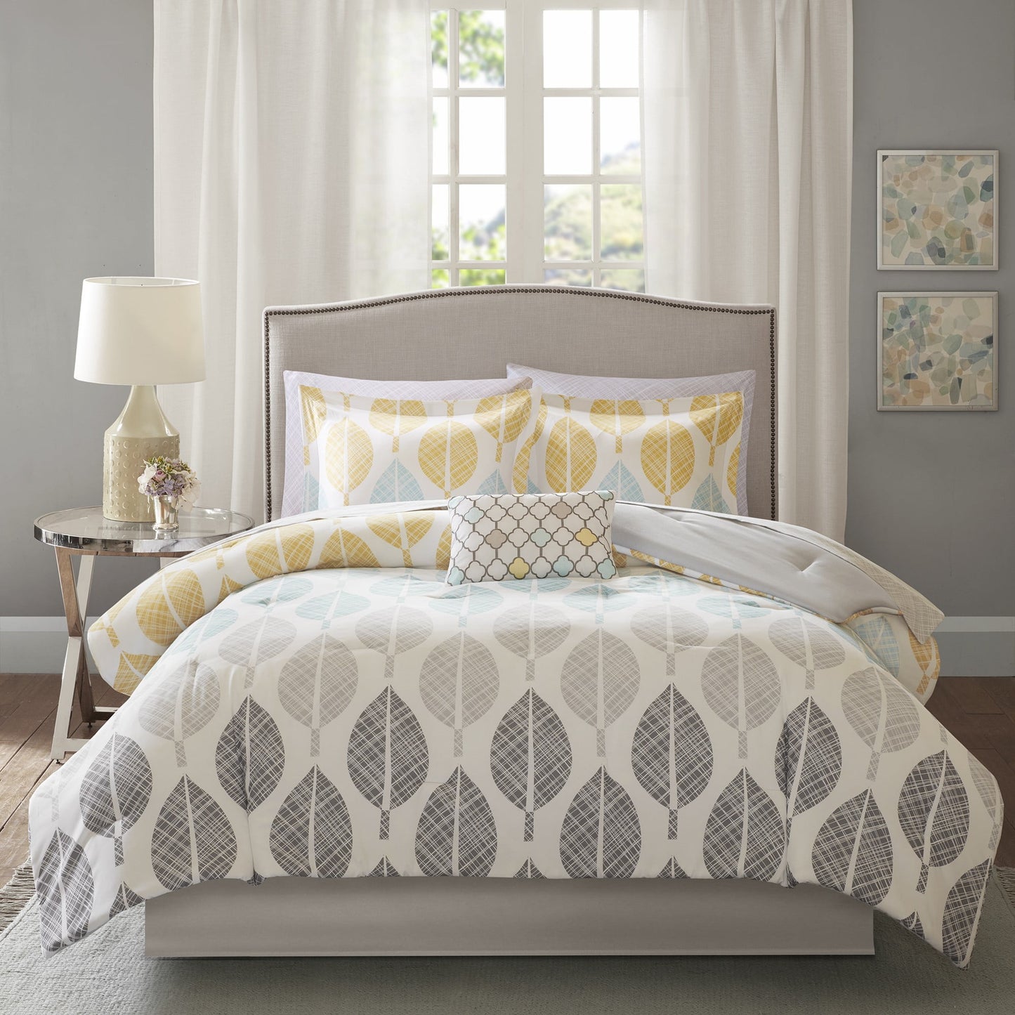 Botanical Printed Comforter Set with Cotton Sheet Set