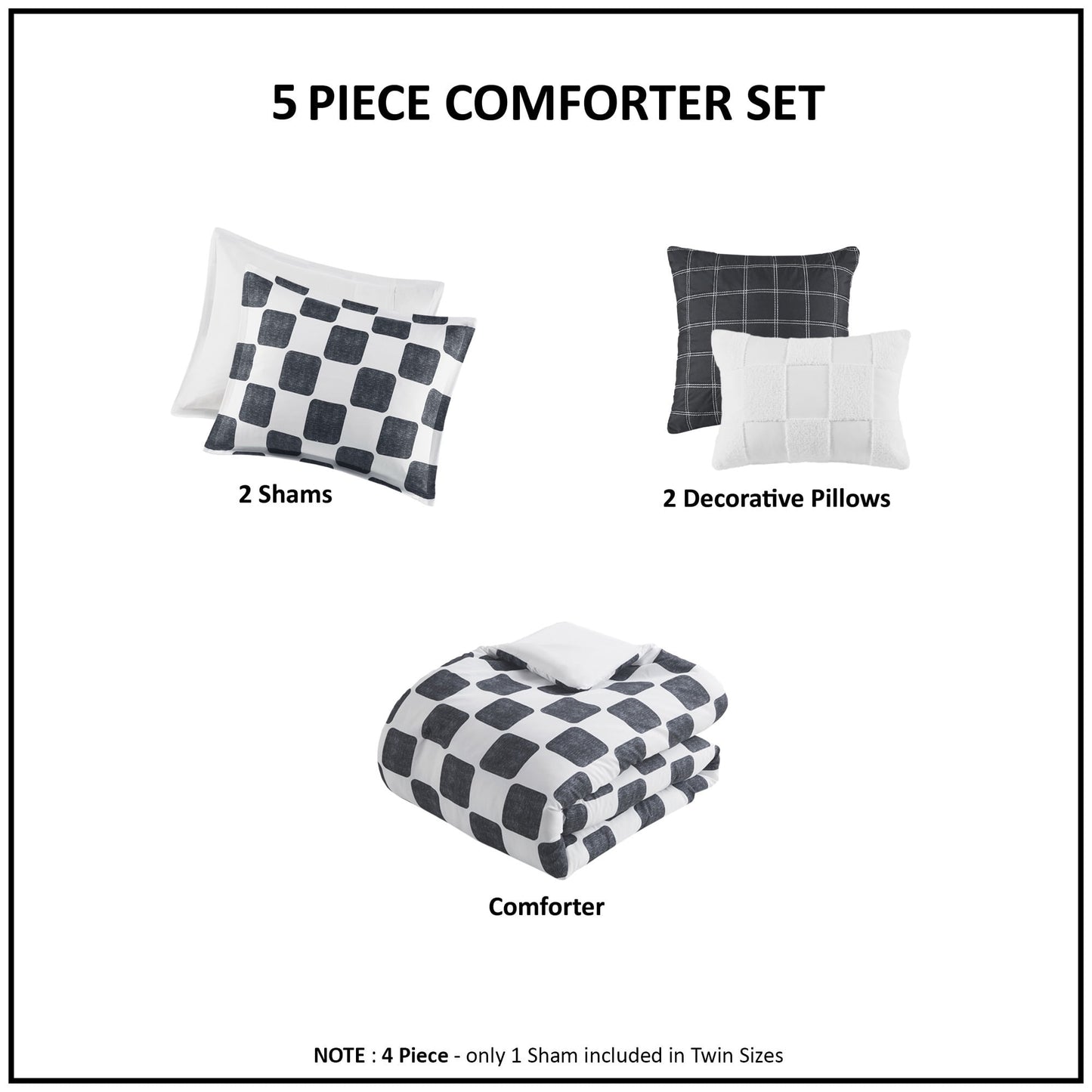 Black/White Checkered Comforter Set
