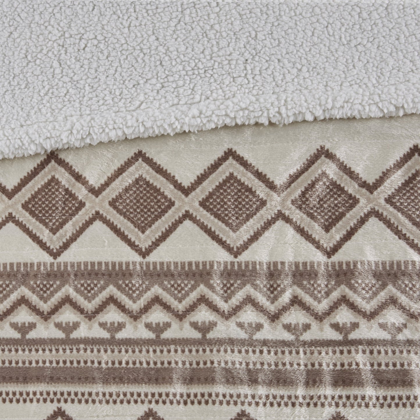 Oversized Mink to Berber Heated Throw, 60x70", Natural
