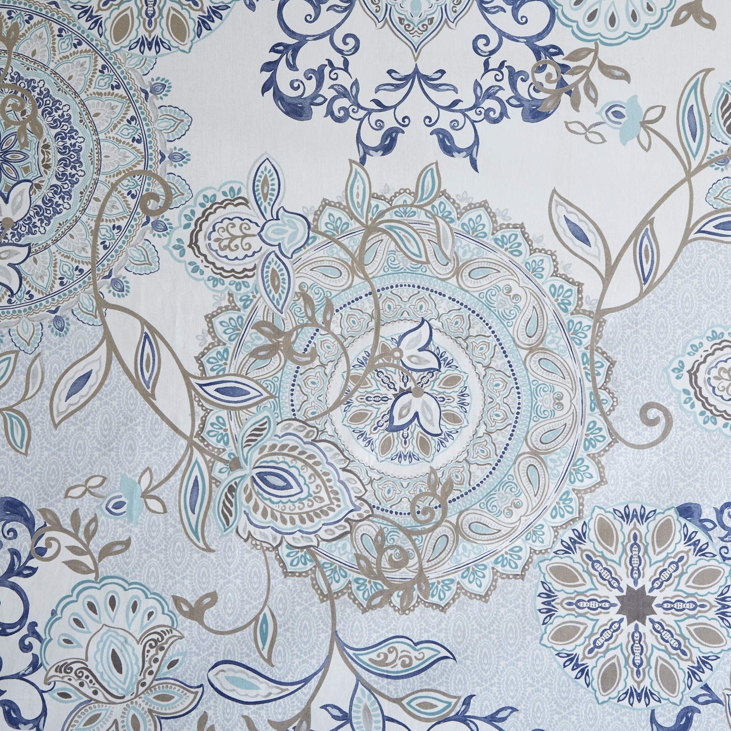 Shower Curtain Cotton Floral Shower Curtain Bohemian Bath Curtains Decor with 12 Button Holes