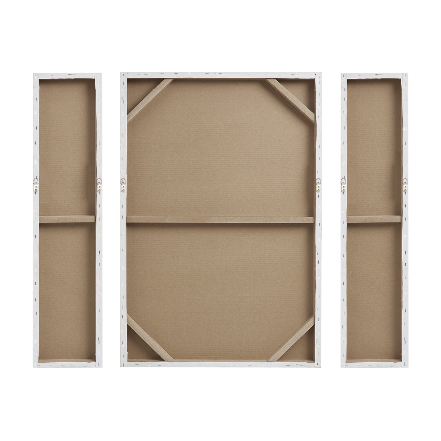 3-piece Canvas Wall Art Set, Silver Sand Hand Embellished Abstract