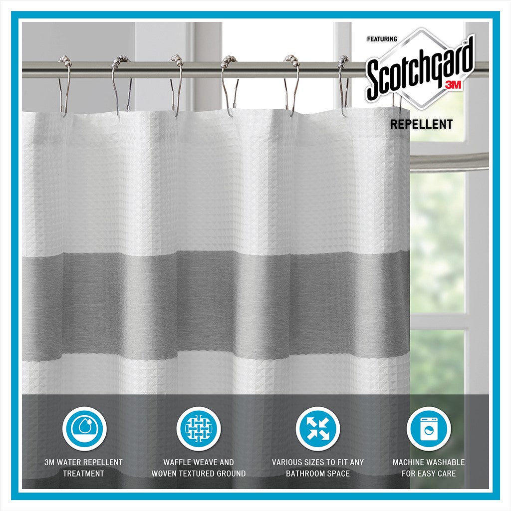 Modern Striped Shower Curtain with 3M Treatment