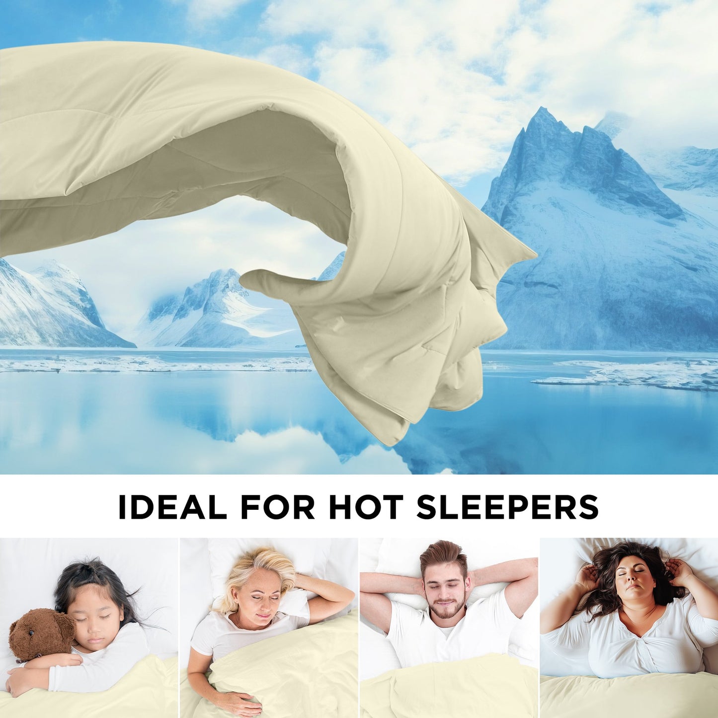 Cooling Comforter, Cooling Blanket for Hot Sleepers, Silky Smooth Summer Comforter