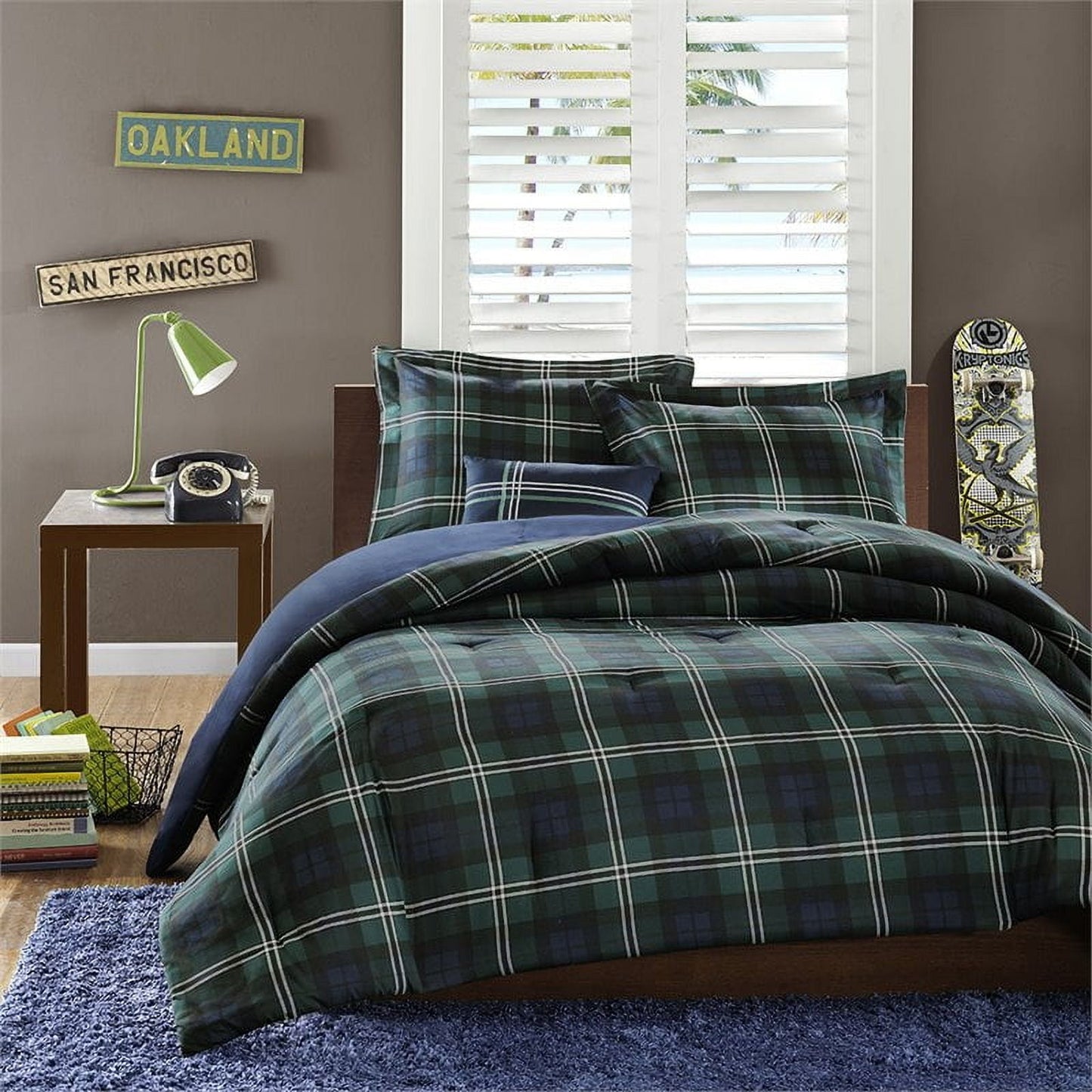 Blue Teen Bradley Printed Comforter Bedding Set
