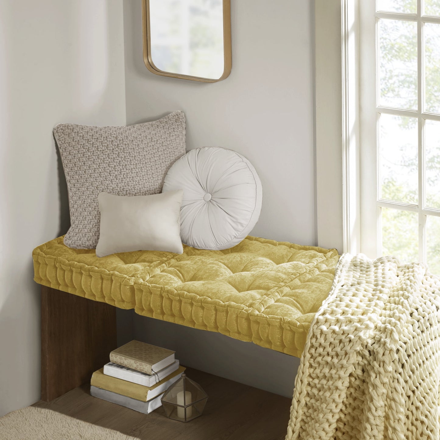 Tufted Floor Pillow, Meditation Seating Cushion