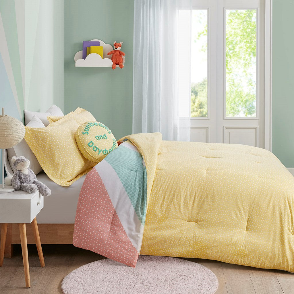 Rainbow Sunburst Reversible Cotton Comforter Set