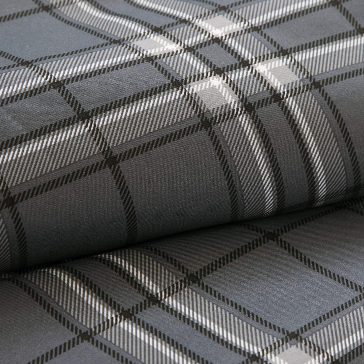 5-Piece Ultra Soft Grey Plaid Print All Season Comforter Set