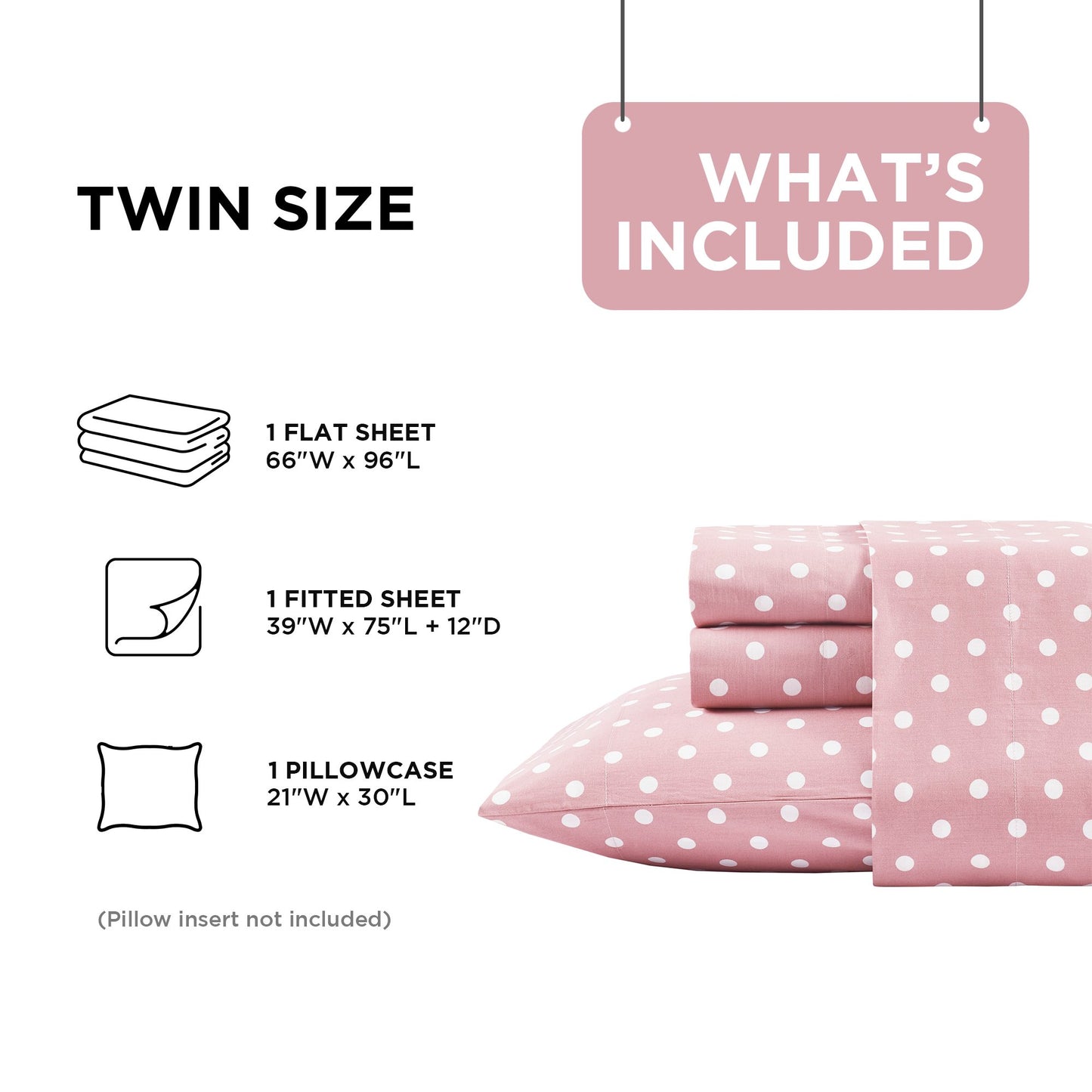 3-Piece Cotton Sheet Set Bed Sheets with Pillowcase Polka Dots Printed Sheet Bedding Sets for Kids