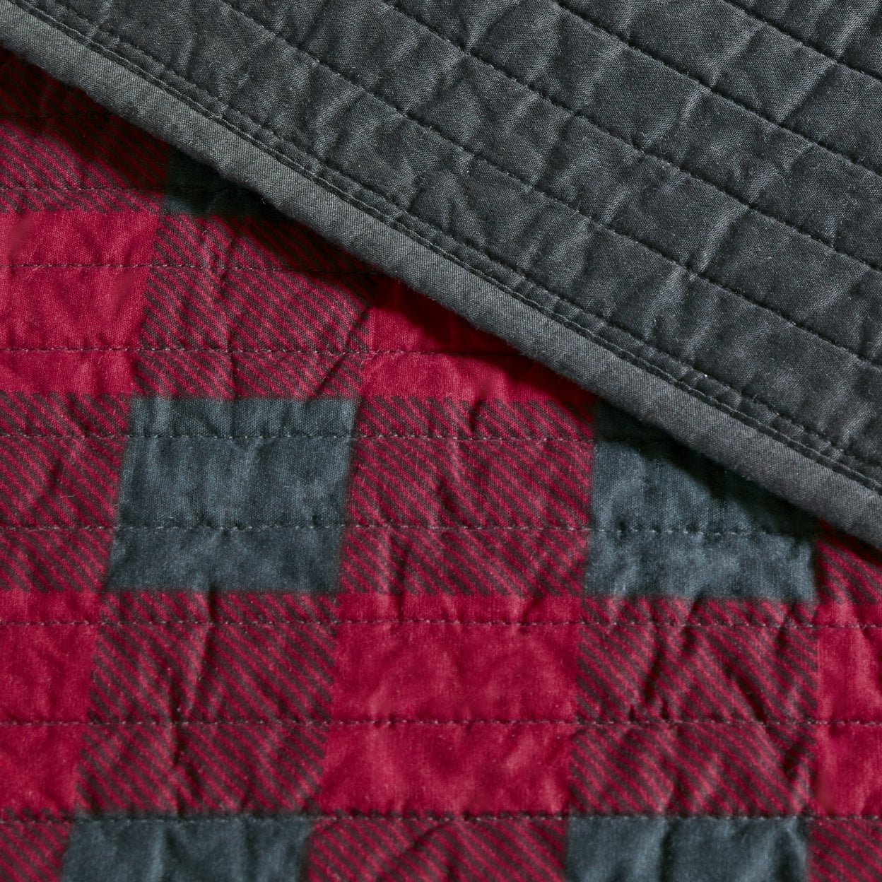 Classic Red Buffalo Check Cotton Quilt Mini Set, Full/Queen