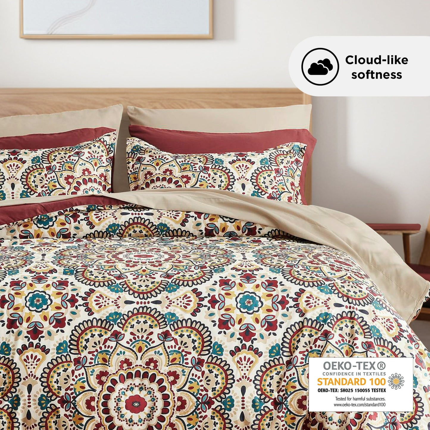Bed in a Bag Bedding Comforter Set with Comforter, Flat Sheets, Fitted Sheets with Side Pockets for College Dorm
