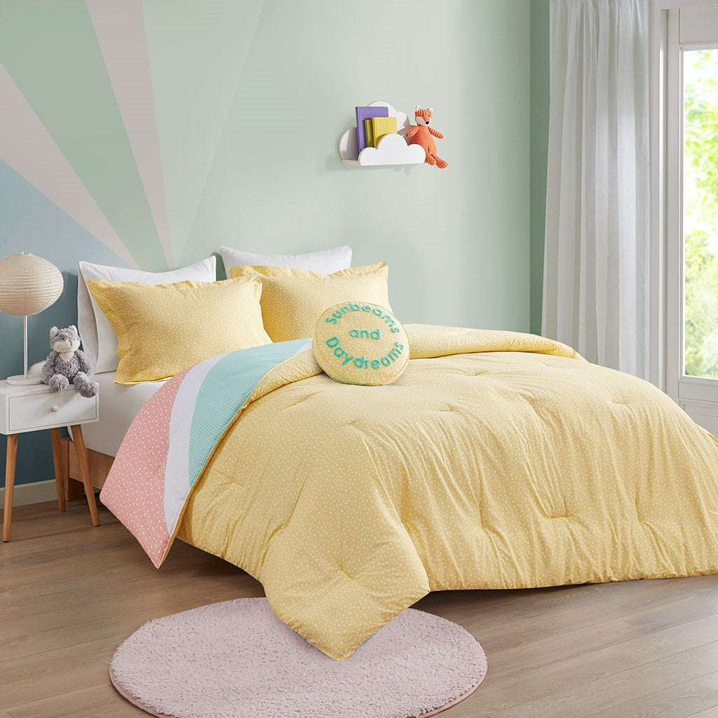 Rainbow Sunburst Reversible Cotton Comforter Set