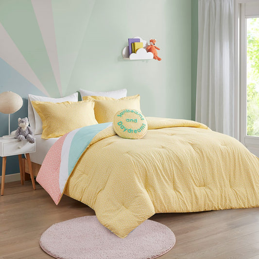 Rainbow Sunburst Reversible Cotton Comforter Set