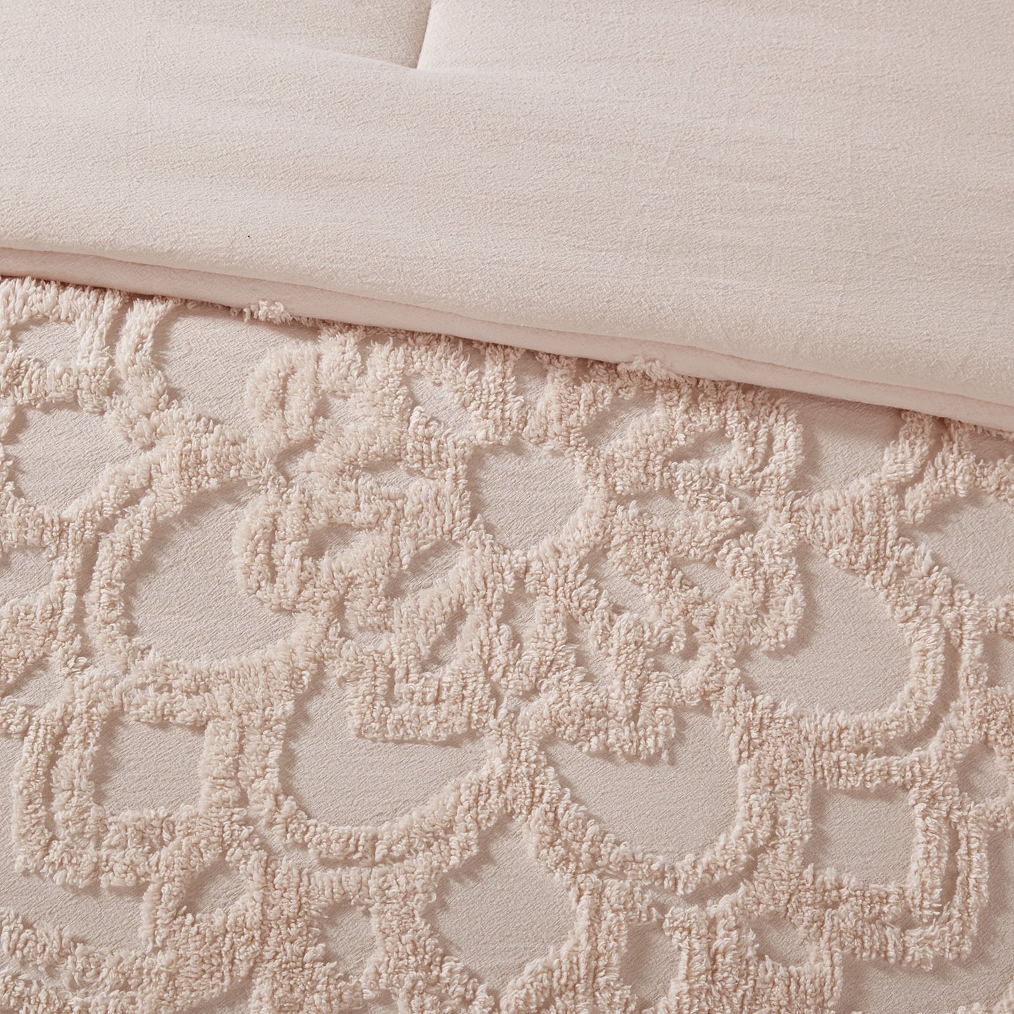 3 Piece Cotton Chenille Comforter Set