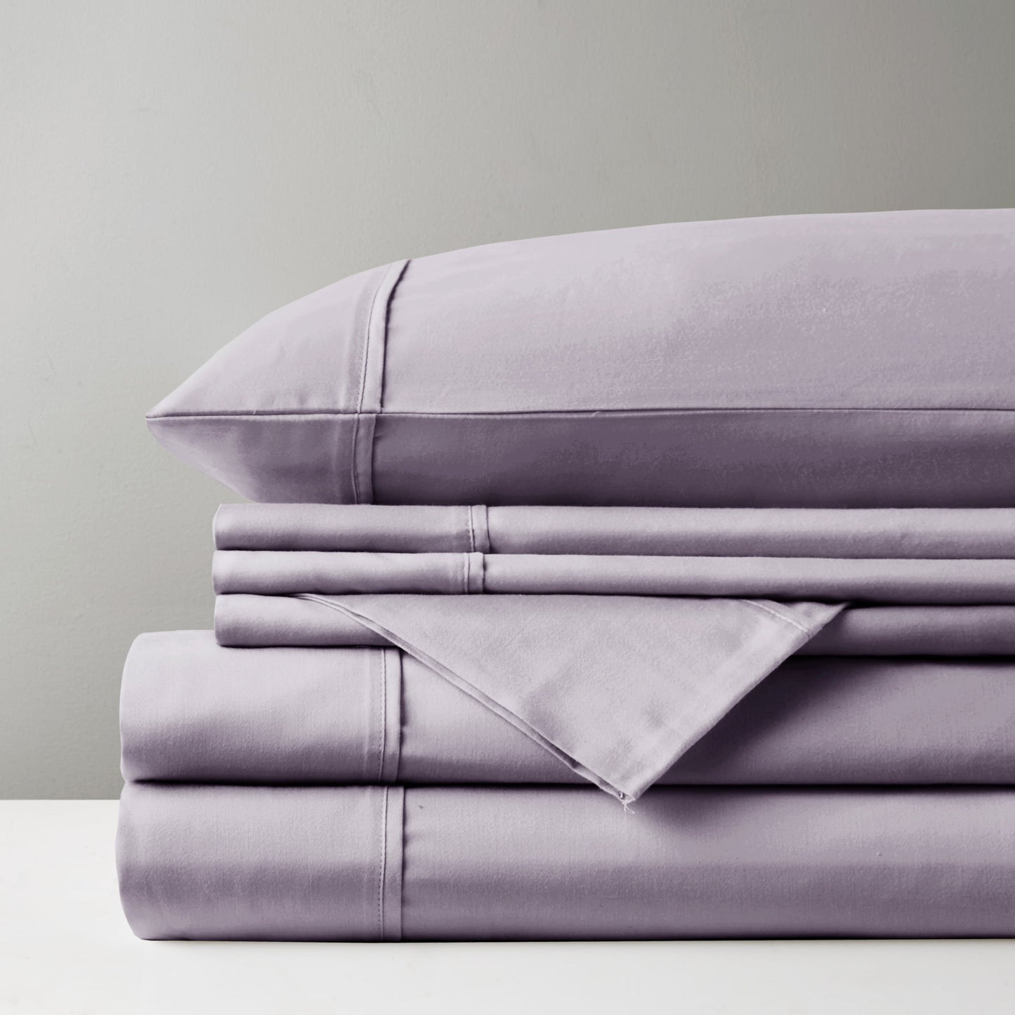 800 Thread Count Cotton Blend Sateen Sheet Set, Solid Plain Bed Sheets