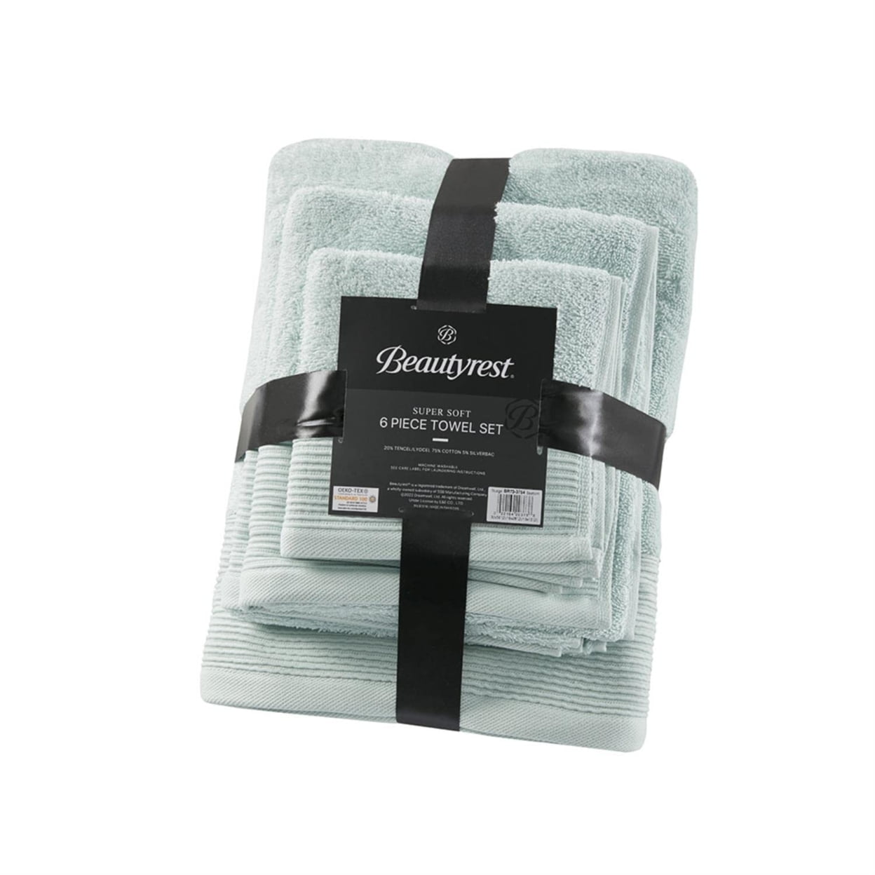 6-Piece Modern Cotton and Tencel Lyocel Towel Set