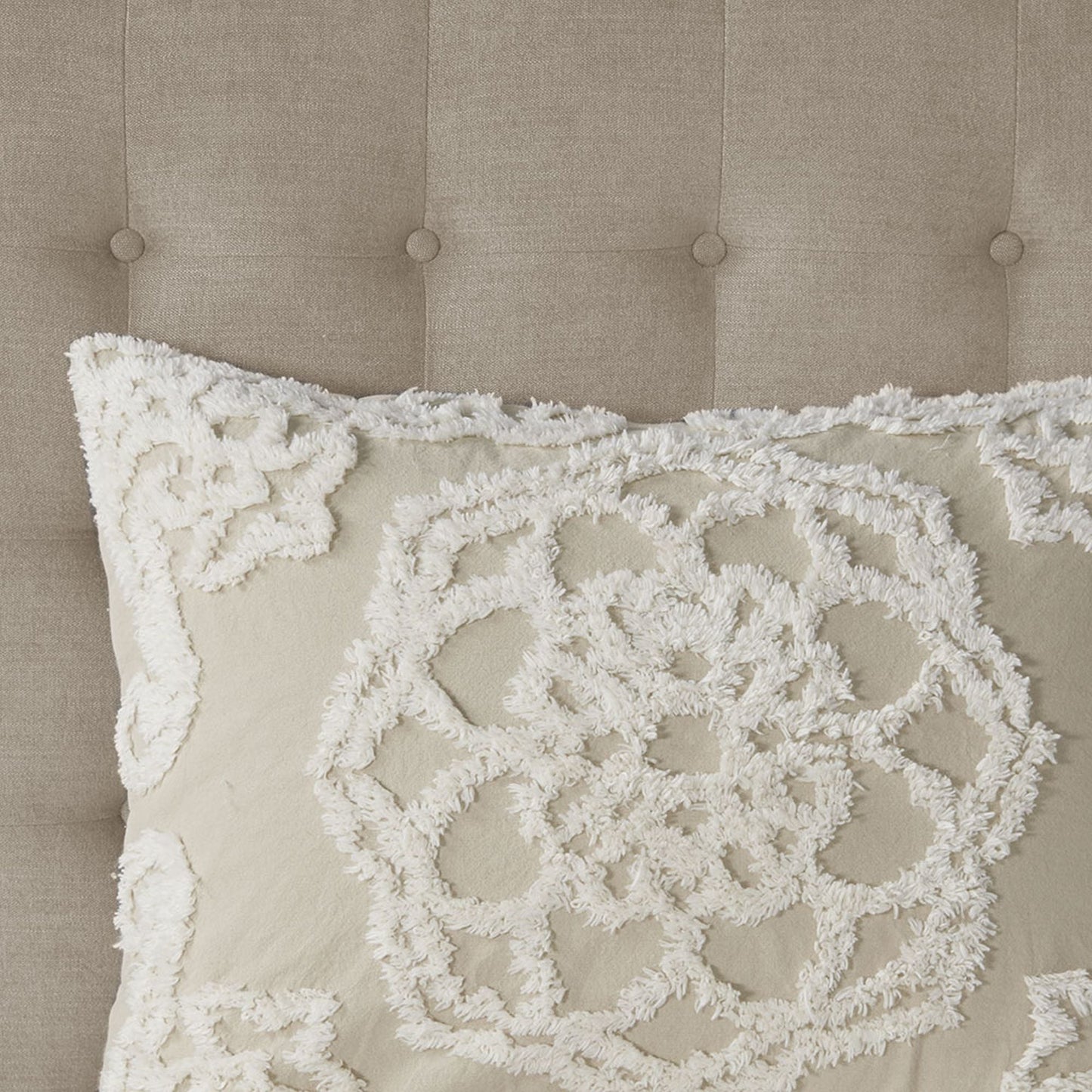 3 Piece Cotton Chenille Comforter Set