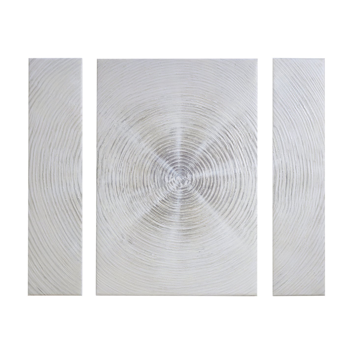 3-piece Canvas Wall Art Set, Silver Sand Hand Embellished Abstract