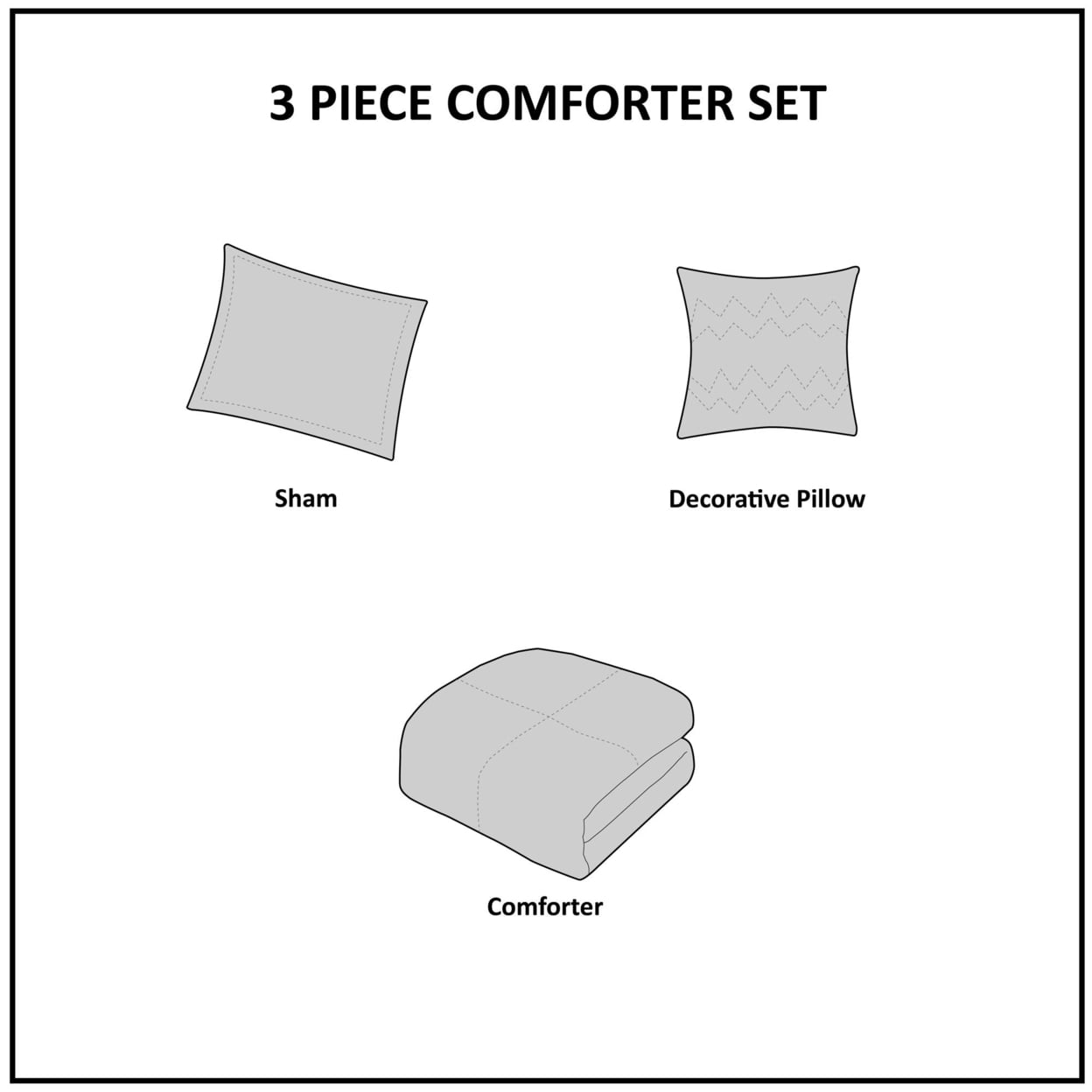 4-Piece All Season Comforter Set with Decor Pillow Geometric Stripes