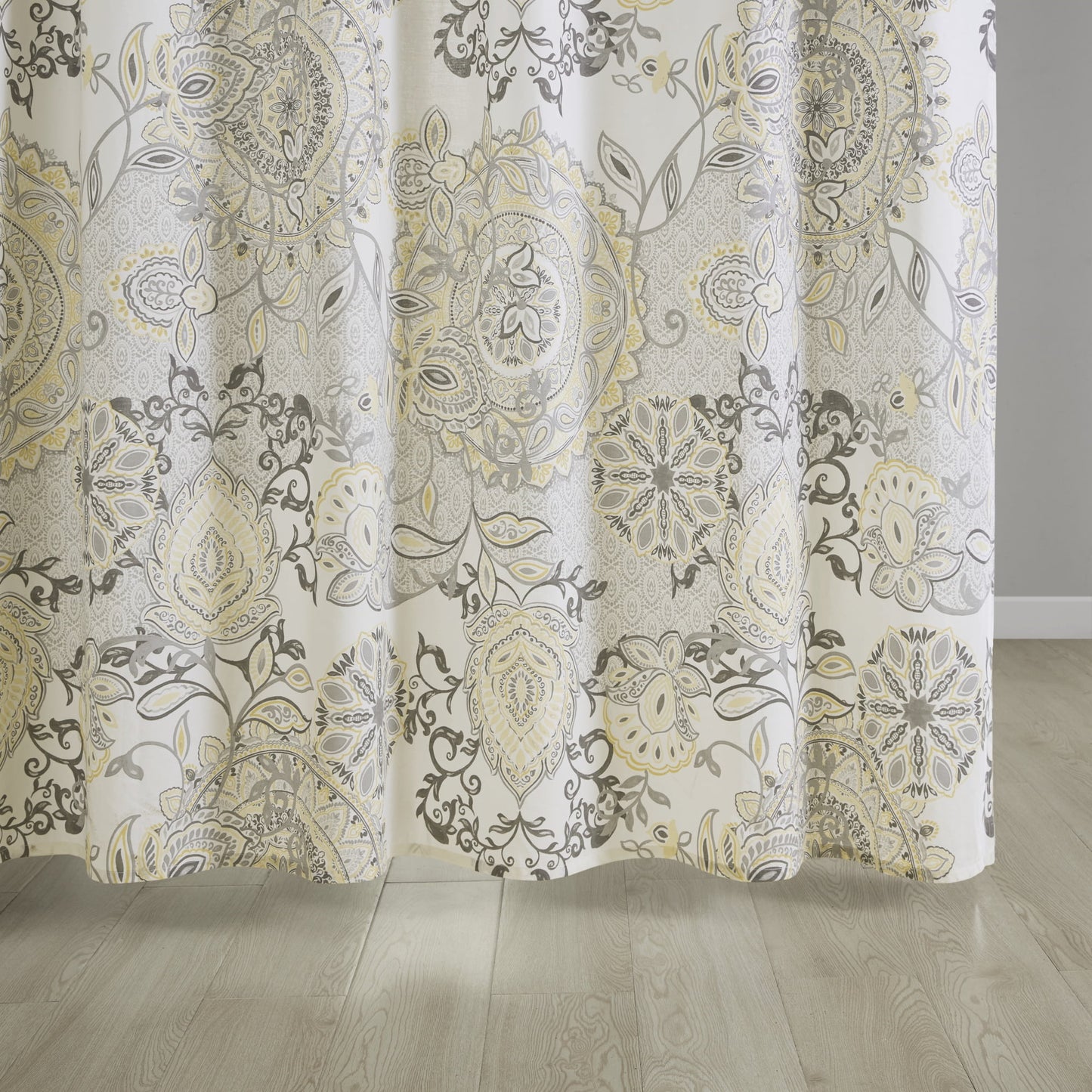Shower Curtain Cotton Floral Shower Curtain Bohemian Bath Curtains Decor with 12 Button Holes