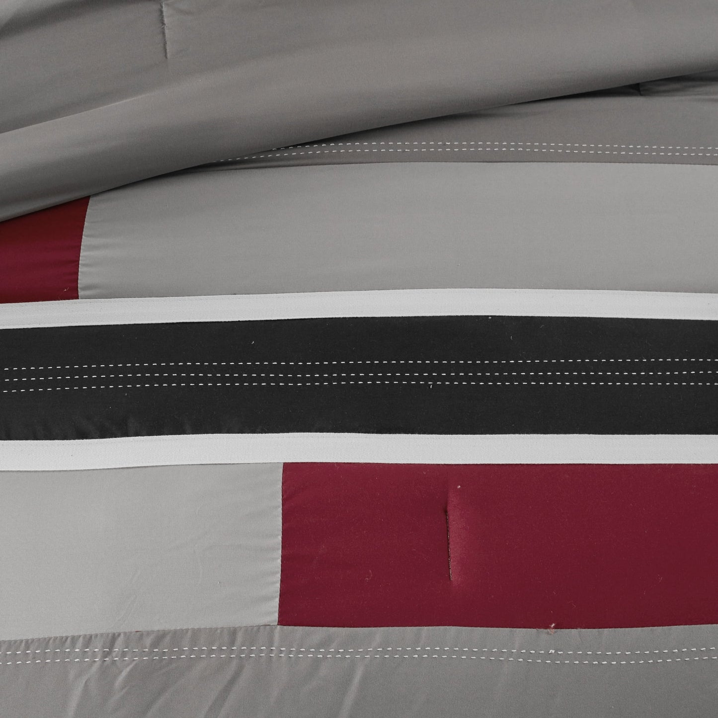 4-Piece All Season Comforter Set with Decor Pillow Geometric Stripes