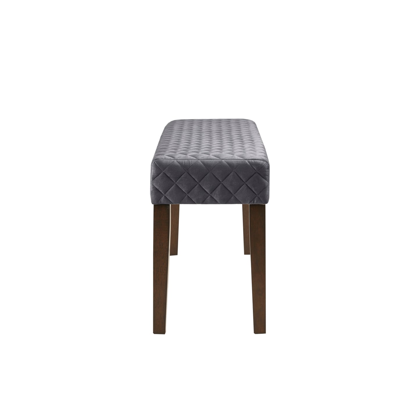 Diamond Quilted Moroccan Design Upholstered Accent Bedroom Bench with Wooden Legs