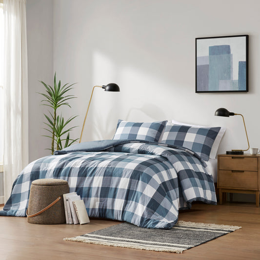 Plaid Check Printed Comforter Set