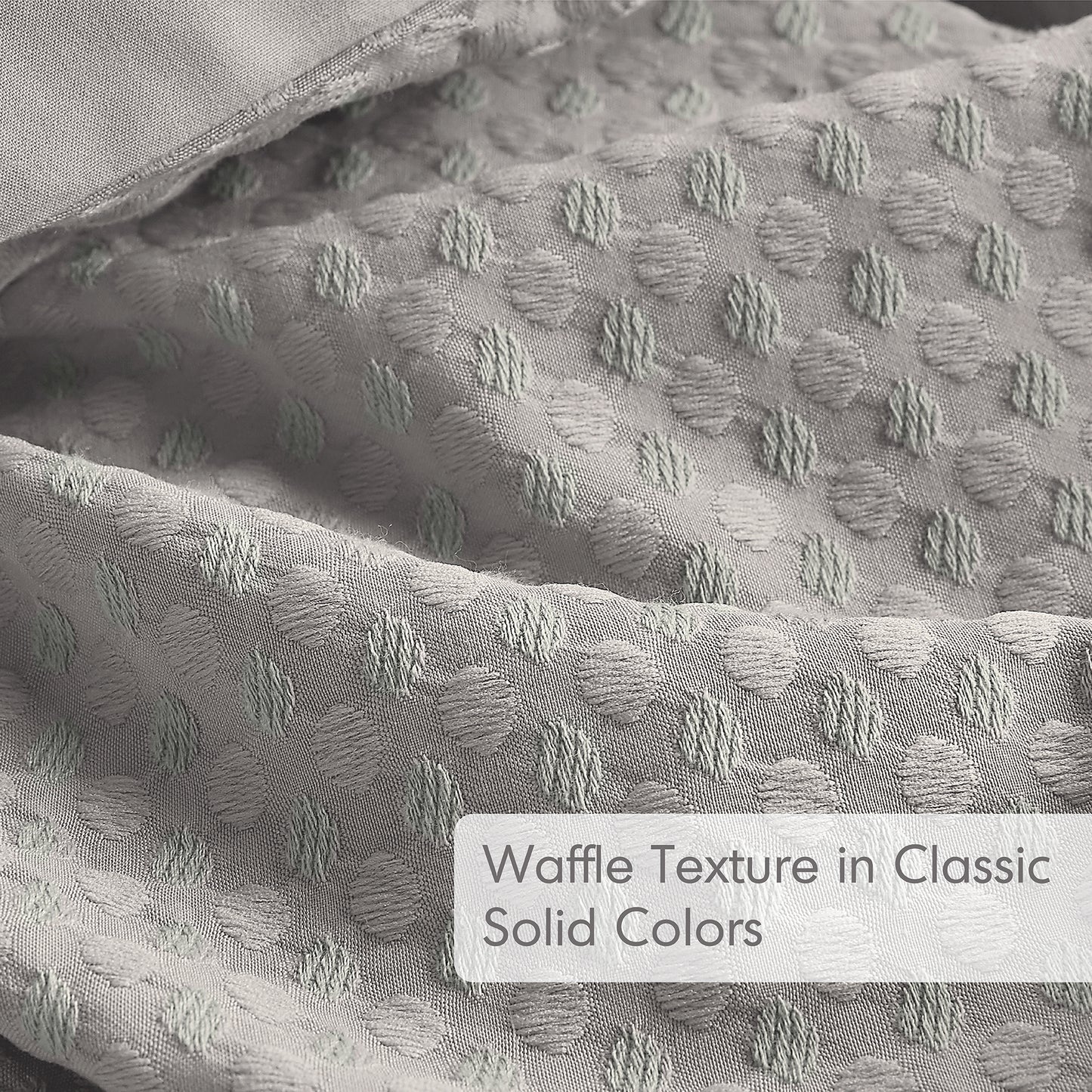 Waffle Weave Textured Duvet Cover Set