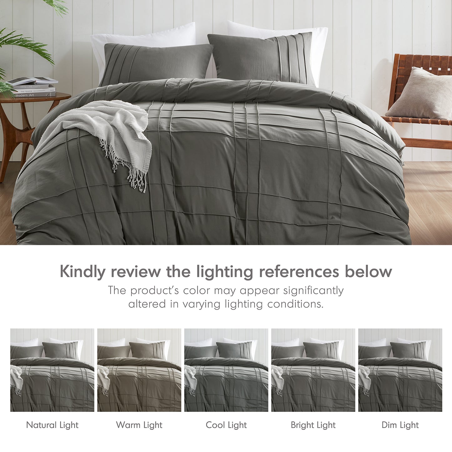 Soft Washed Pleated Duvet Cover Set