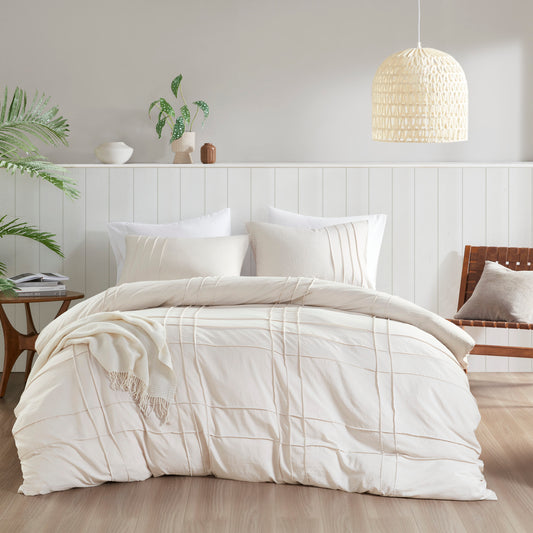 Soft Washed Pleated Duvet Cover Set