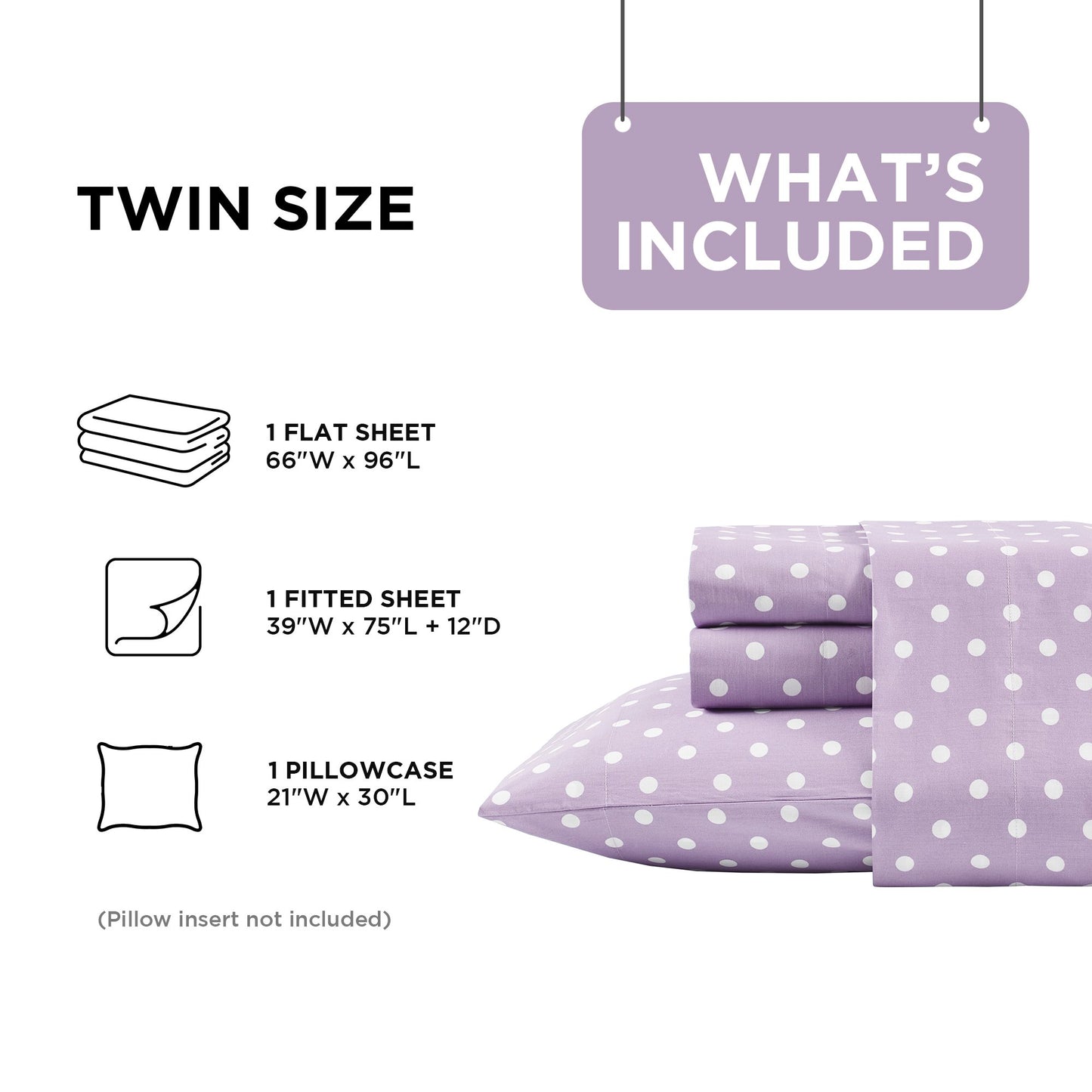 3-Piece Cotton Sheet Set Bed Sheets with Pillowcase Polka Dots Printed Sheet Bedding Sets for Kids