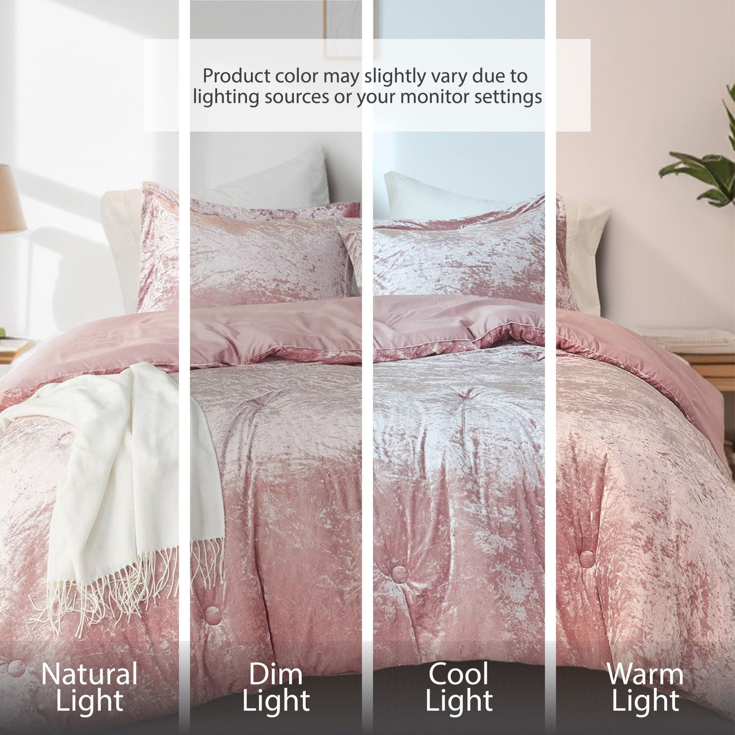 Crushed Velvet Comforter Set, Round Quilting