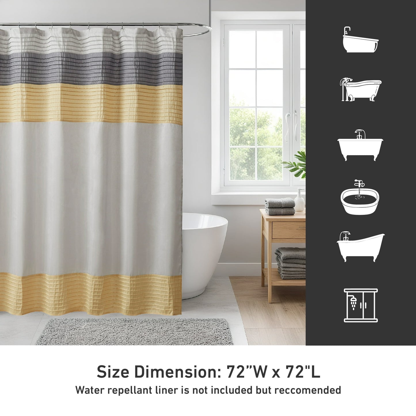 Faux Silk Shower Curtain