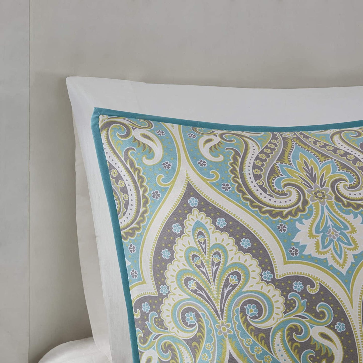 6 Piece Grey Cotton Printed Duvet Set