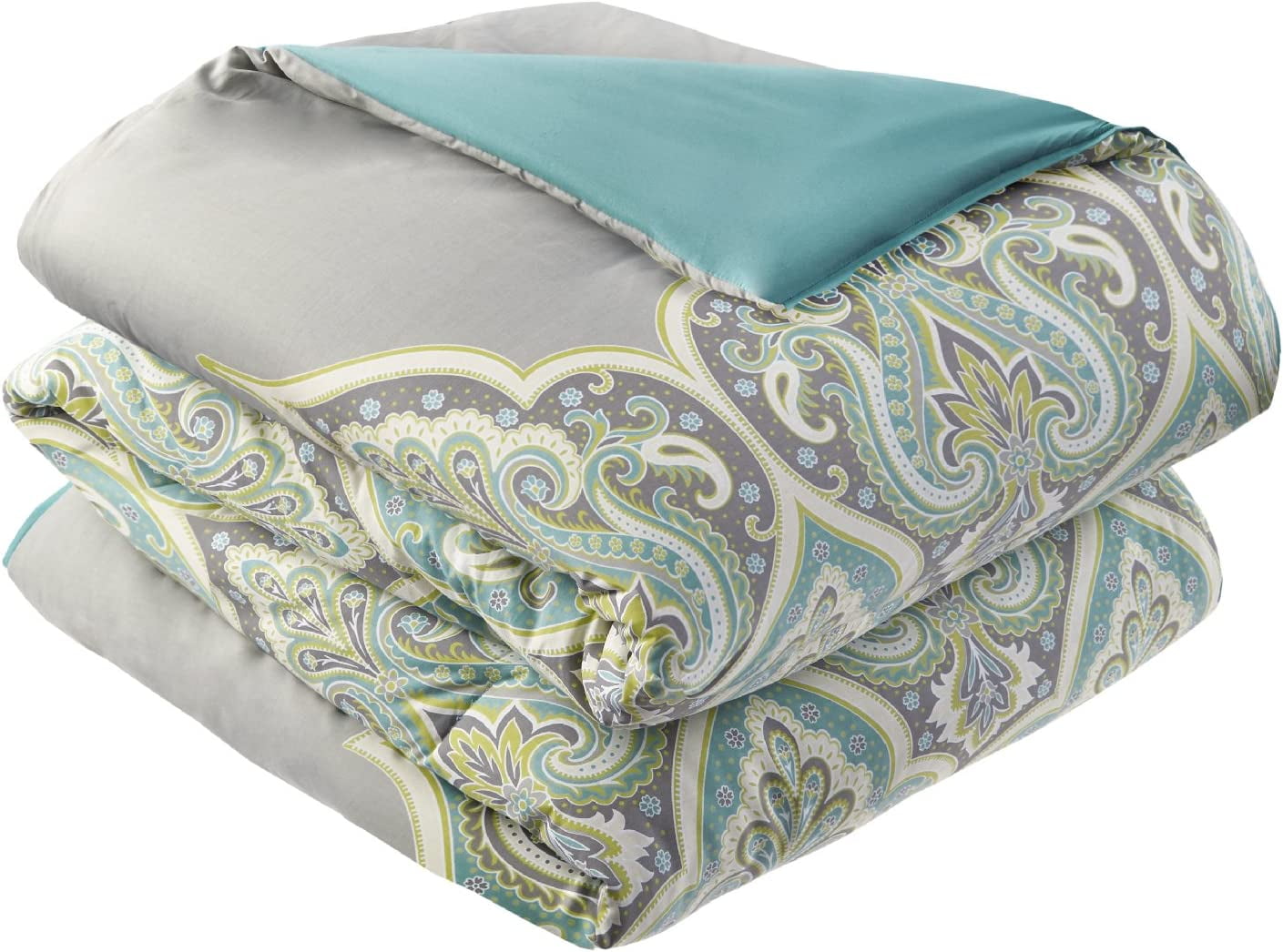 6 Piece Grey Cotton Printed Duvet Set