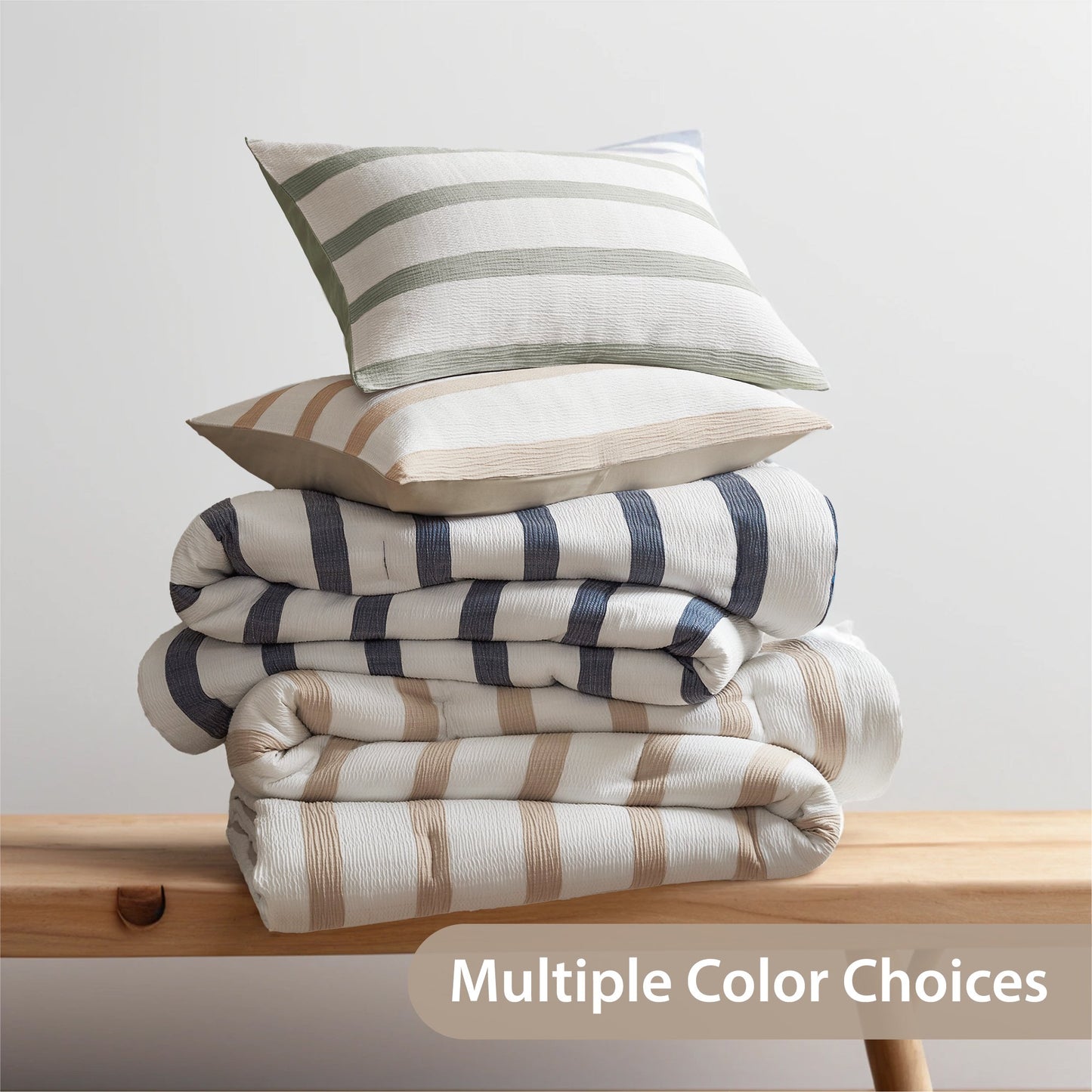 Striped Texture Bedding Comforter Set