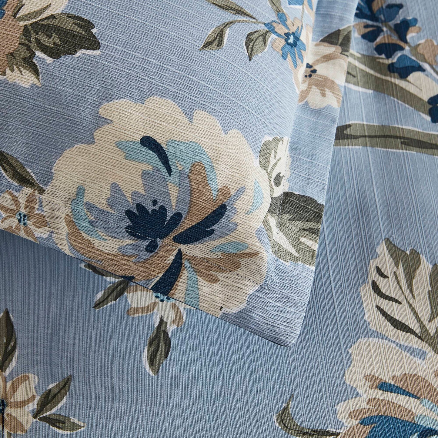 7 Piece Vintage Floral Reversible Comforter Set with Striped Reverse