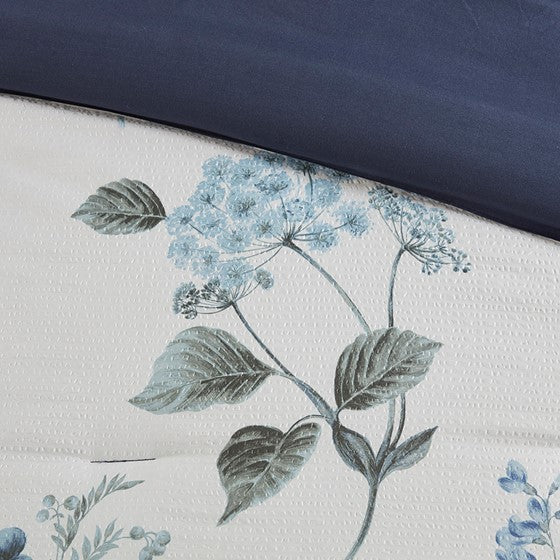 Printed Seersucker Comforter Set with Throw Blanket