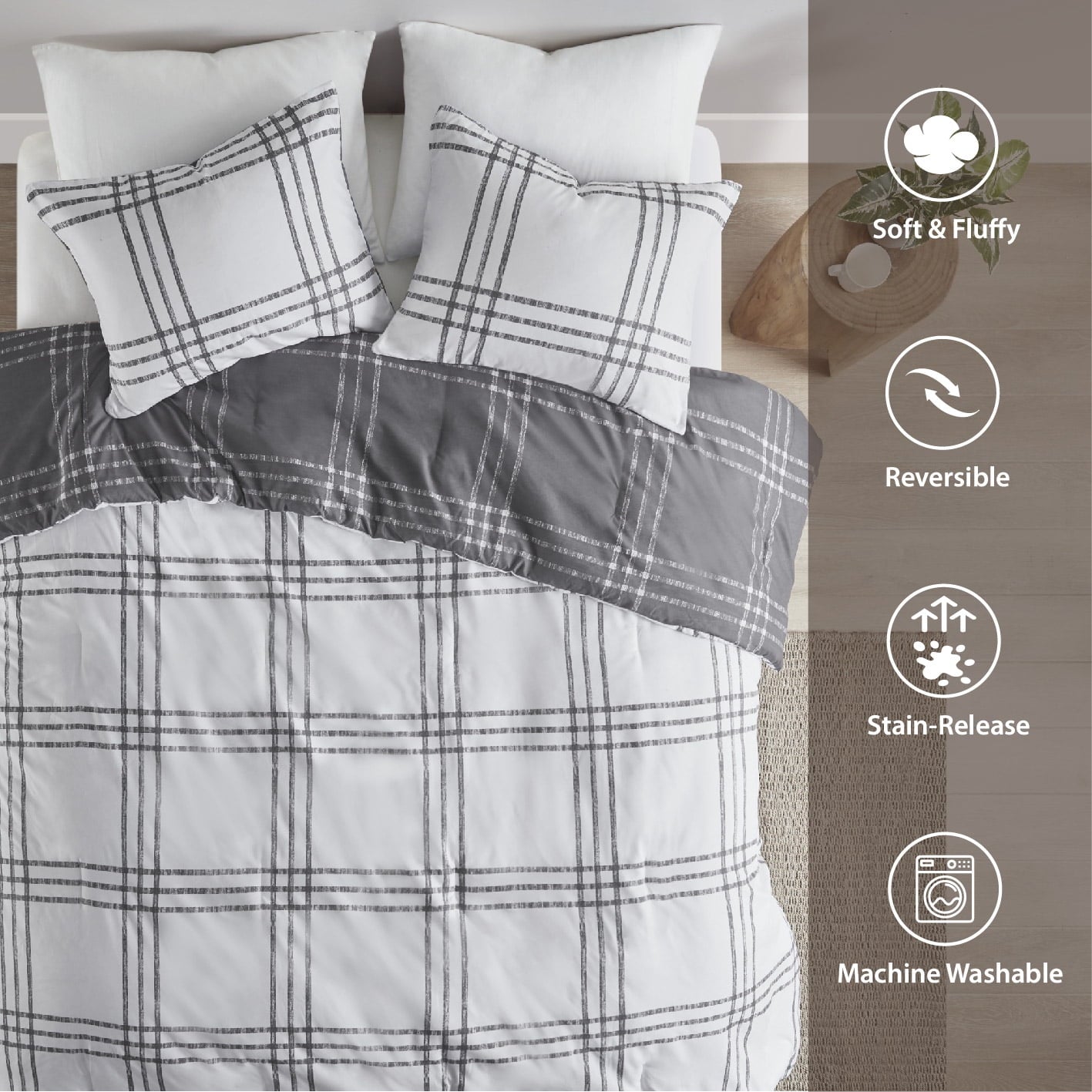Plaid Reversible Comforter Set