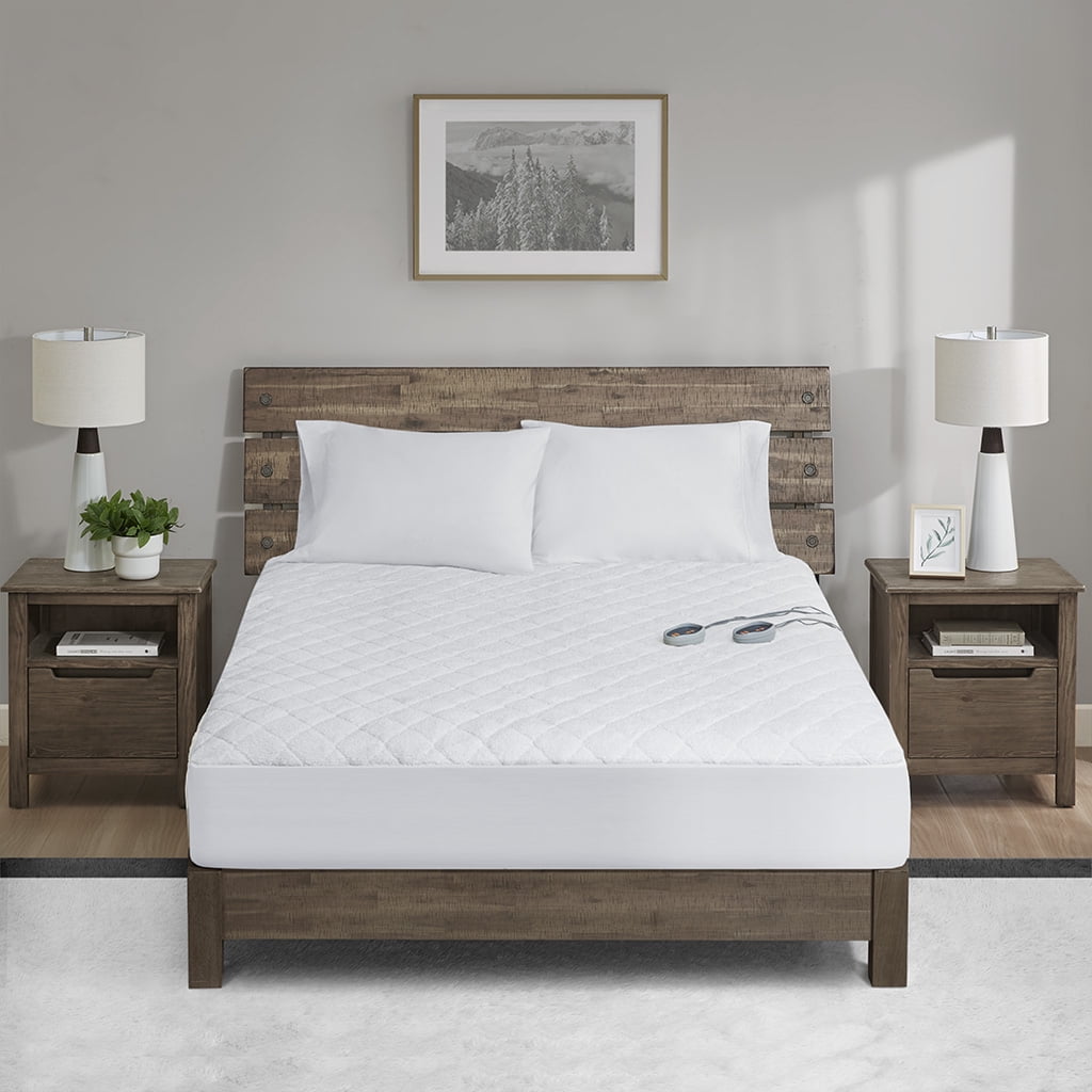 White Heated Mattress Pad, Twin XL