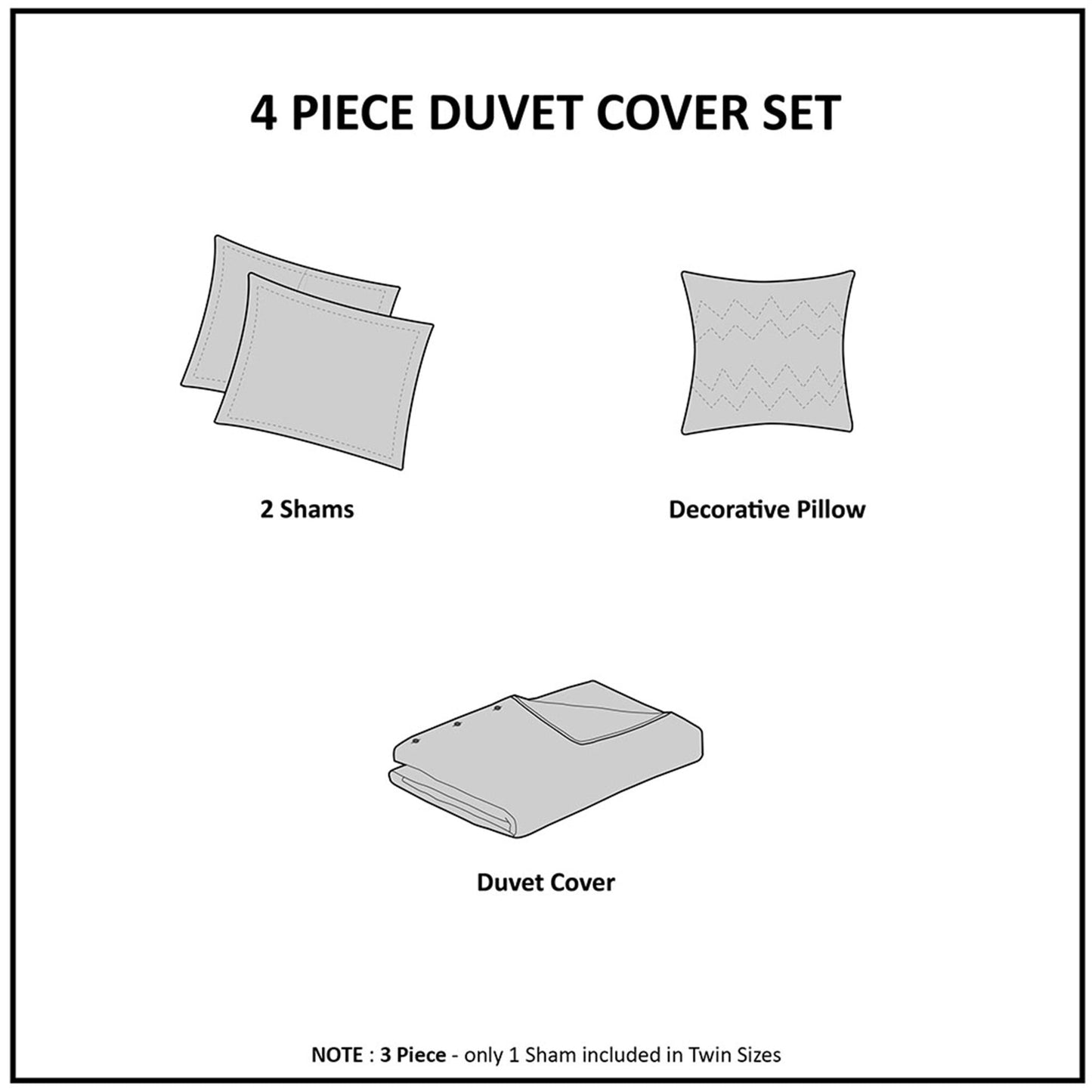 4 Piece Cotton Seersucker Duvet Cover Set, King/Cal King, White