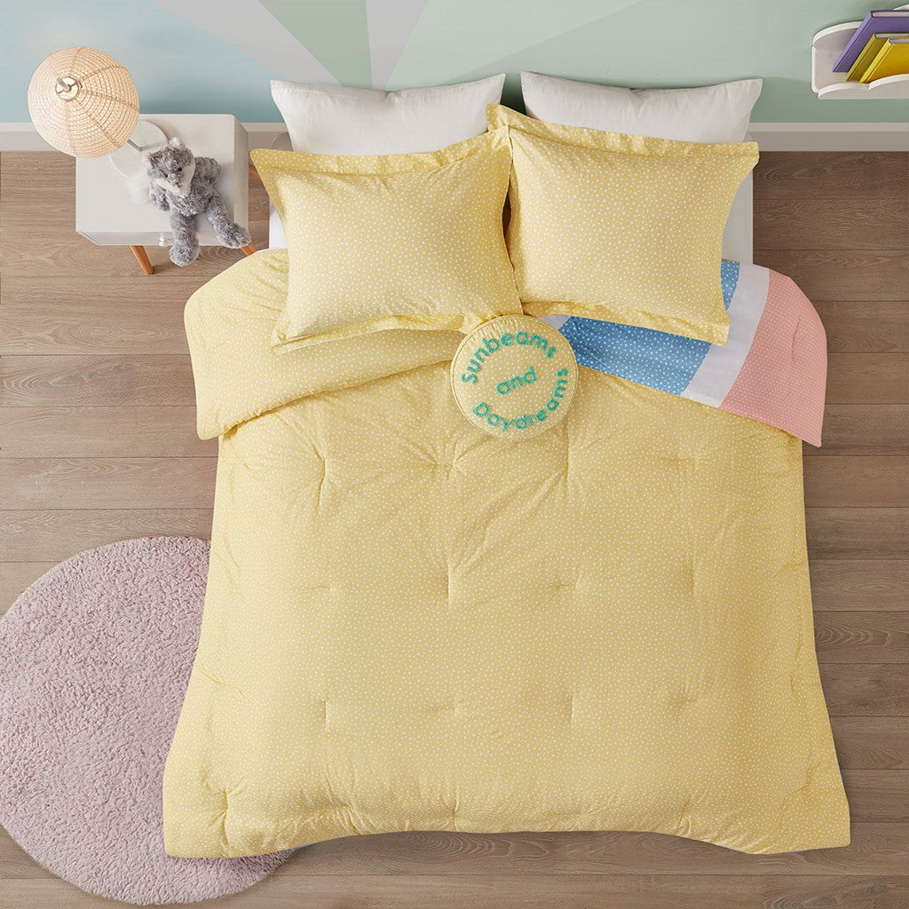 Rainbow Sunburst Reversible Cotton Comforter Set