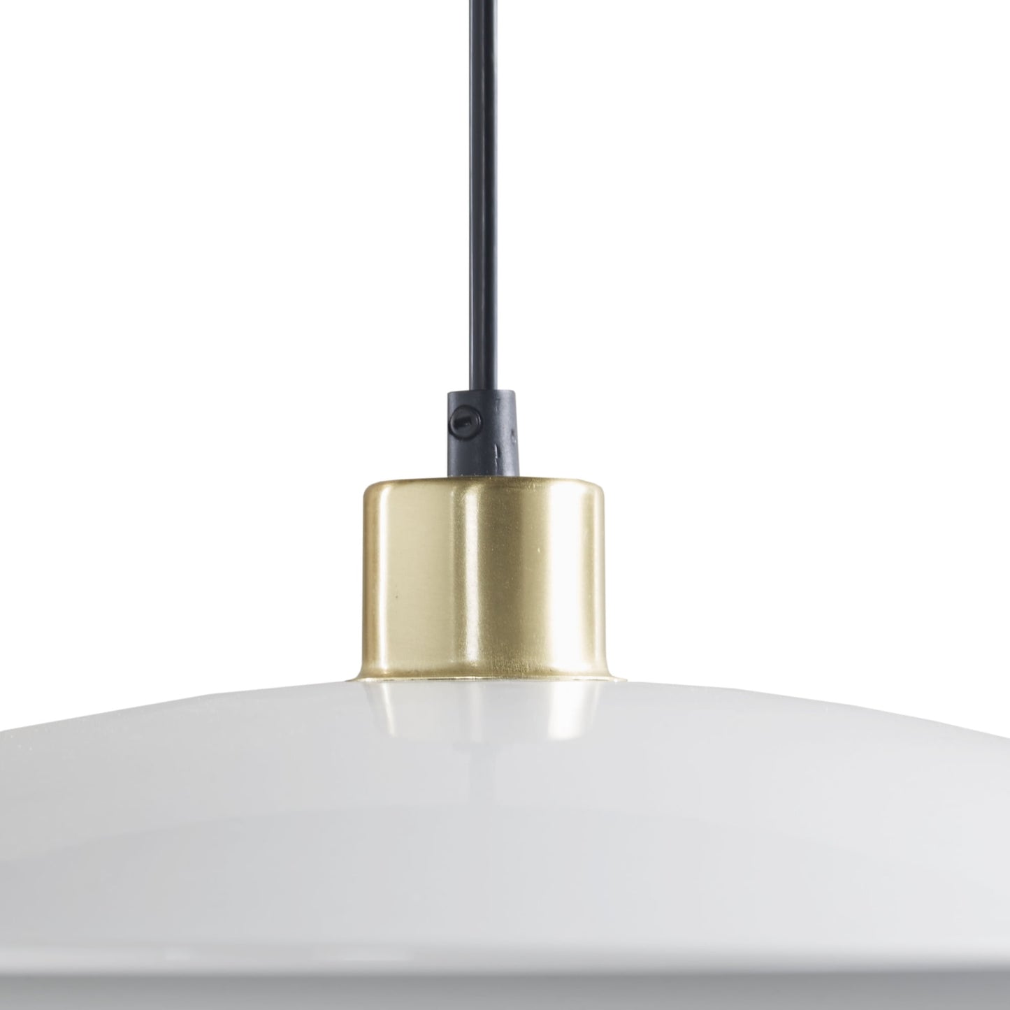 2-Tier Layered Shade Pendant, Gold/White