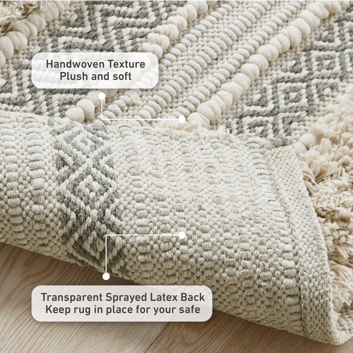 Hand-Woven Texture Stripe Bath Rug