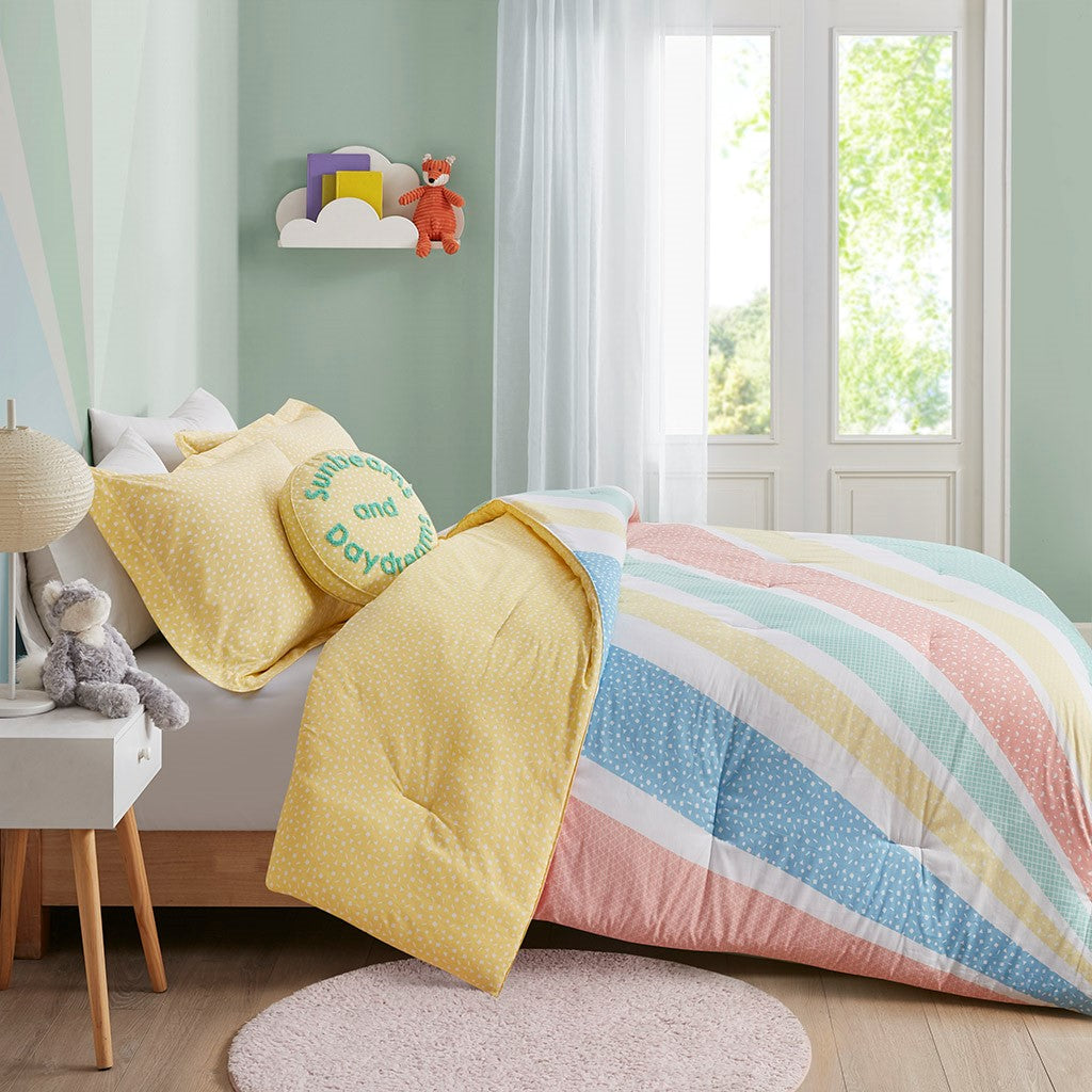 Rainbow Sunburst Reversible Cotton Comforter Set
