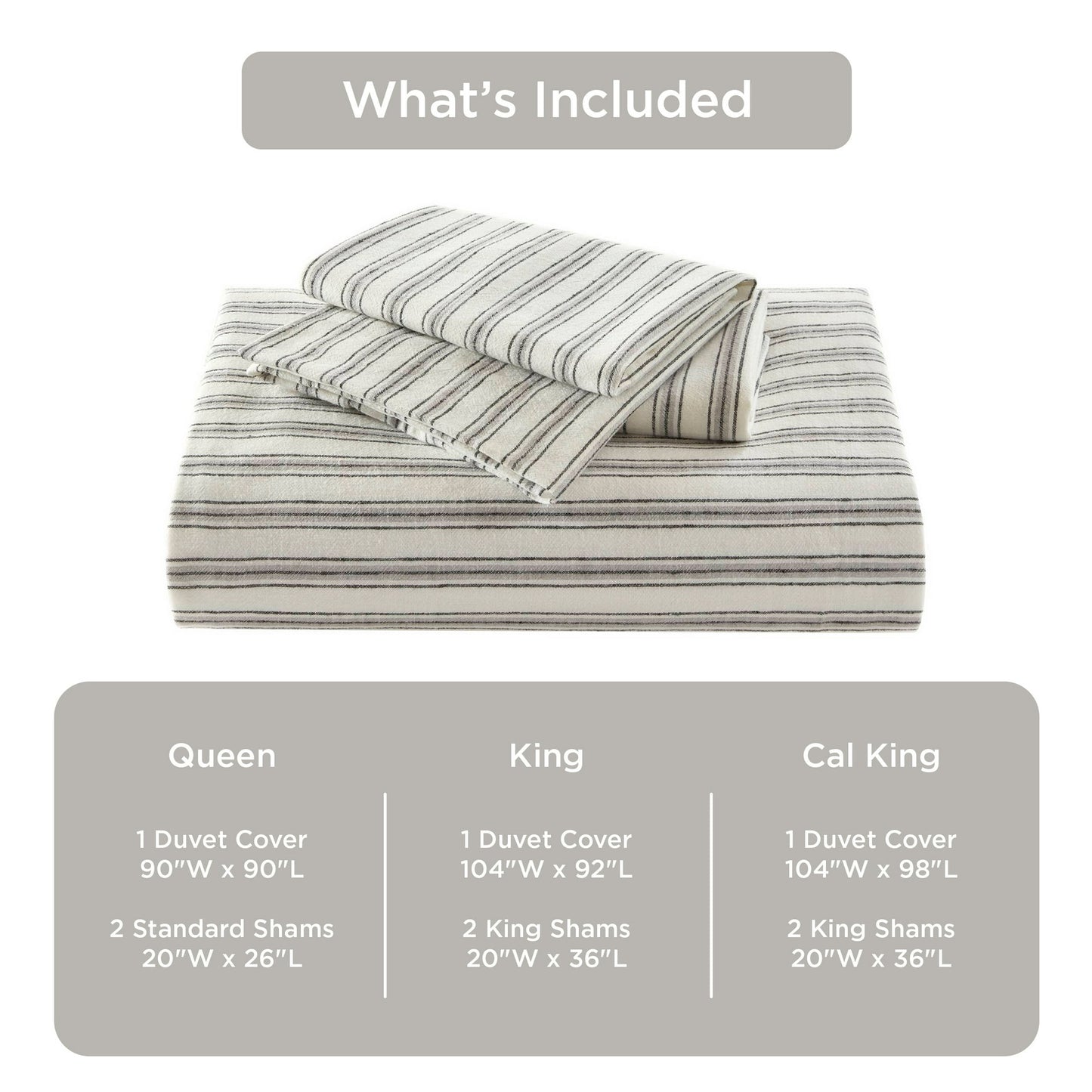 Duvet Cover Set, Striped Duvet Cover, Bedding Set with Pillow Shams